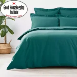 Dunelm Non Iron Plain Dye Teal Duvet Cover