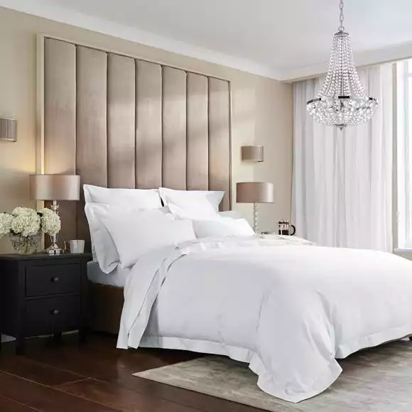 Hotel Cotton 230 Thread Count Sateen White Duvet Cover