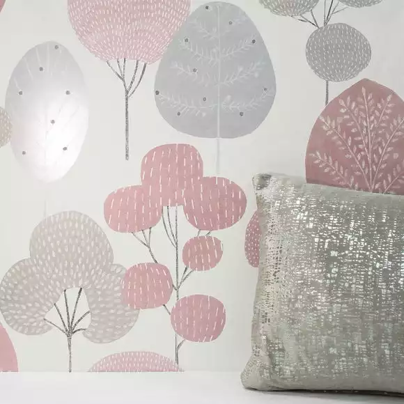 Crown Wallpaper Scandi Forest Blush Wallpaper