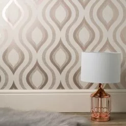 Fine Décor Wallpaper Quartz Geo Rose Gold Wallpaper