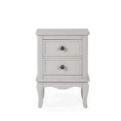 Dunelm Clara 2 Drawer Bedside Table, Grey