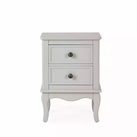 Dunelm Clara 2 Drawer Bedside Table, Grey