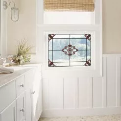 InHome Red Westwood Static Stained Glass Decal