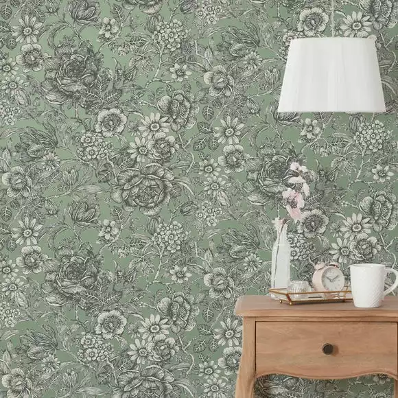 Dunelm Wild Garden Sage Wallpaper