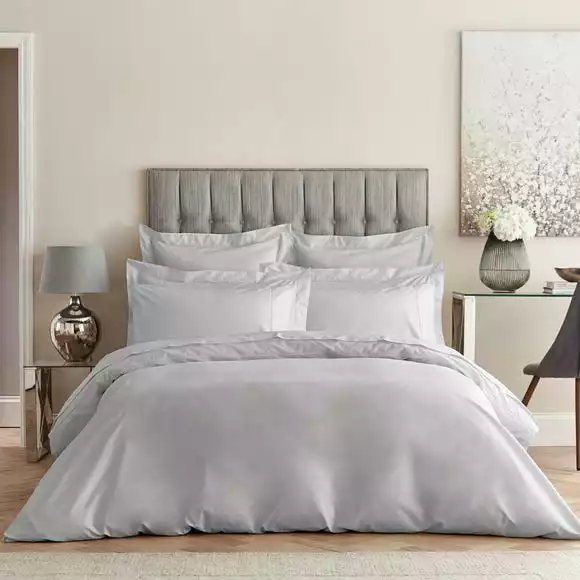 Dorma Egyptian Cotton 400 Thread Count Percale Silver Duvet Cover