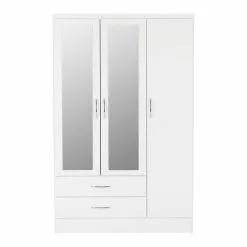 Seconique Nevada Triple 2 Drawer Wardrobe, Mirrored
