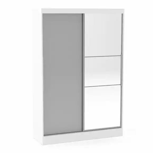 Birlea Lynx 132cm Sliding Double Wardrobe, Mirrored - Image 2