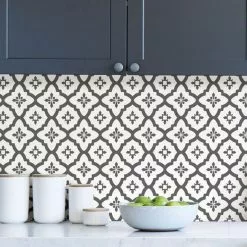 Fine Décor Wallpaper Algarve Black Self Adhesive Backsplash Tiles