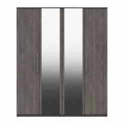 One Call Furniture Parker 4 Door Wardrobe, Mirrored