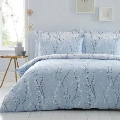 Dunelm Belle Blue Reversible Duvet Cover And Pillowcase Set