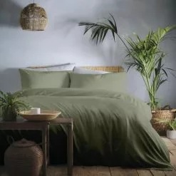 Appletree Cassia Khaki 100% Cotton Duvet Cover And Pillowcase Set