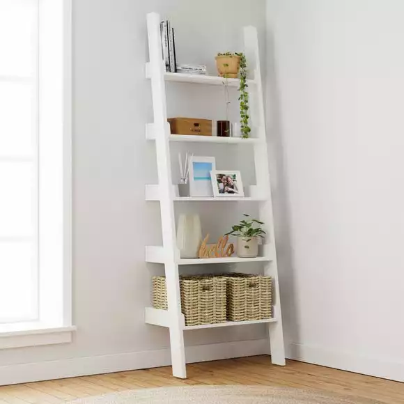 Dunelm Lynton White Ladder Bookcase