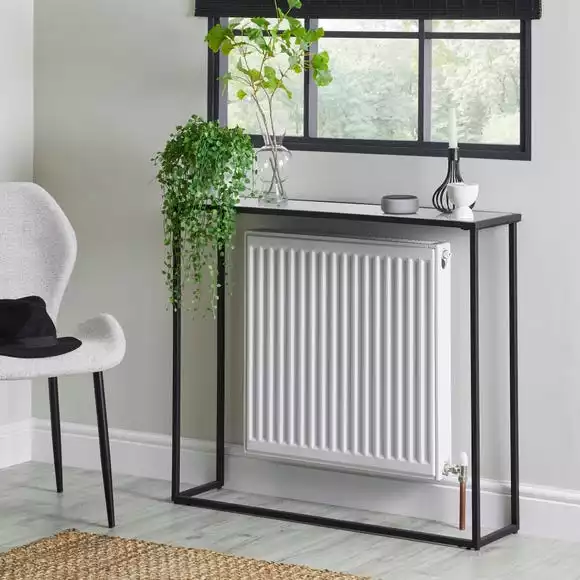 Dunelm Sullivan Black Slim Console Radiator Cover
