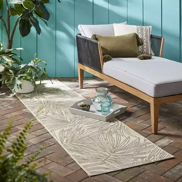 Dunelm Tropical Leaves Indoor Outdoor Runner