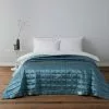 Dunelm Nancy Duck-Egg Satin Quilted Bedspread