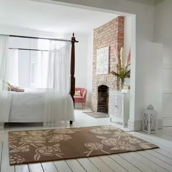 Dunelm Exclusive Fleur Floral Wool Mix Rug