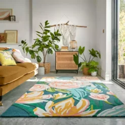 Dunelm Exclusive Artist Floral Wool Rug