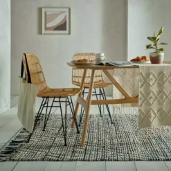 Dunelm Exclusive Diamond Denim Mix Flatweave Rug