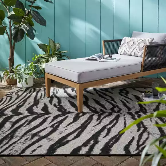 Dunelm Saber Tiger Print Indoor Outdoor Rug