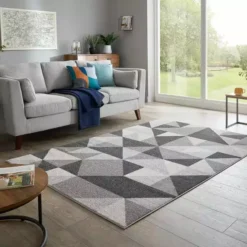 Dunelm Geo Squares Rug