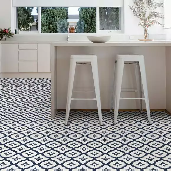Floorpops Atlas Navy Self Adhesive Floor Tiles