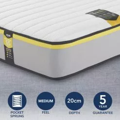 Jay-Be Benchmark S5 Hybrid Boxed Rolled Medium Pocket Sprung Mattress