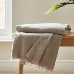 Dunelm Brushed Grey Woven Throw
