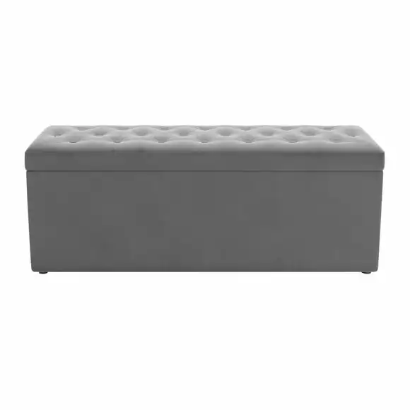 Dunelm Oswald Velvet Buttoned Ottoman Bench - Image 3