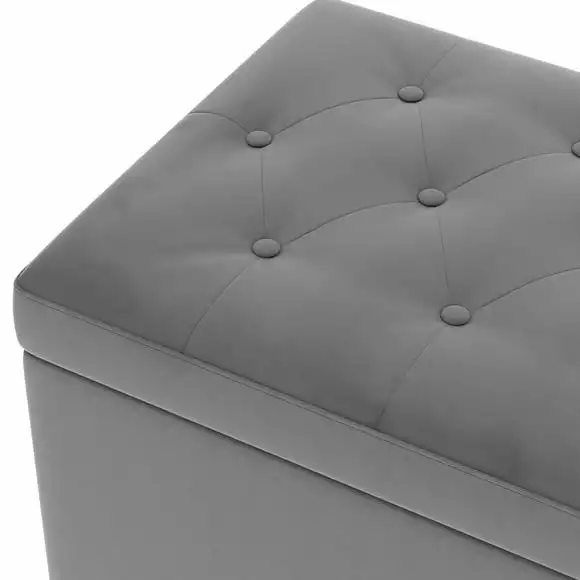 Dunelm Oswald Velvet Buttoned Ottoman Bench - Image 6