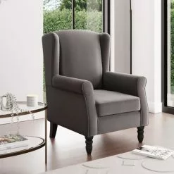 Dunelm Oswald Wingback Armchair Velvet