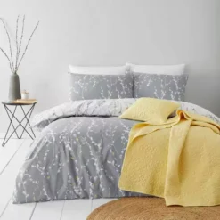Dunelm Belle Charcoal Duvet Cover And Pillowcase Set