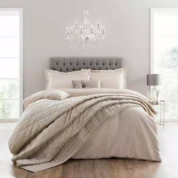 Dunelm Tegan Champagne Textured Duvet Cover And Pillowcase Set