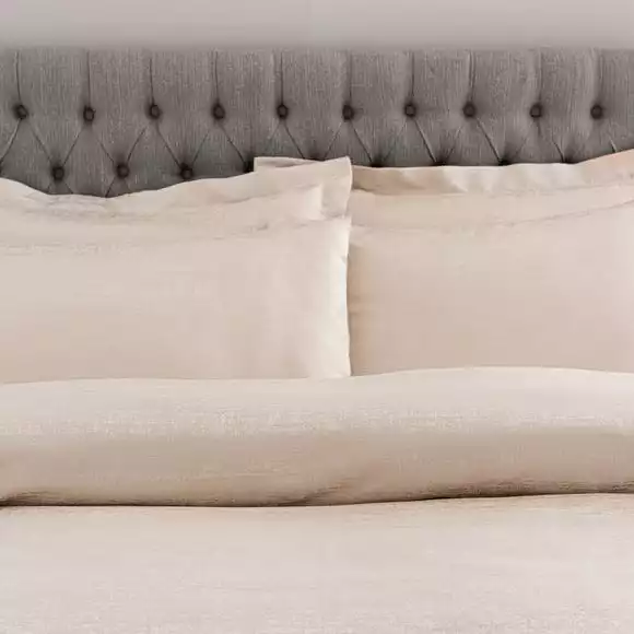 Dunelm Tegan Champagne Textured Duvet Cover And Pillowcase Set - Image 3