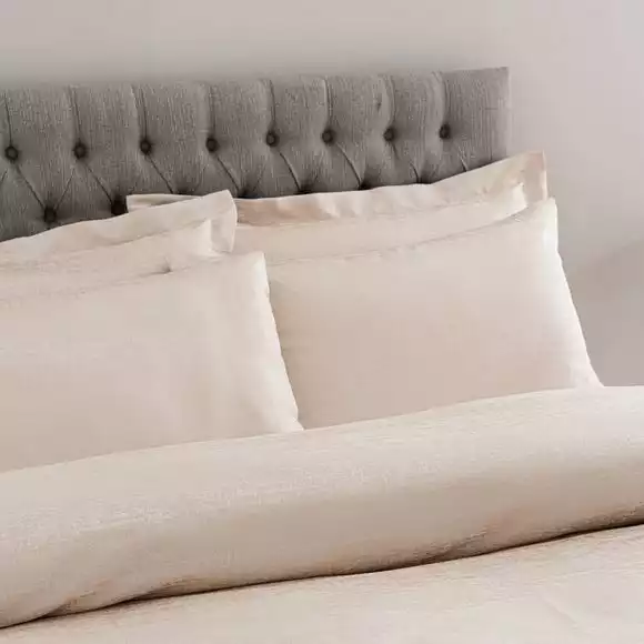 Dunelm Tegan Champagne Textured Duvet Cover And Pillowcase Set - Image 4