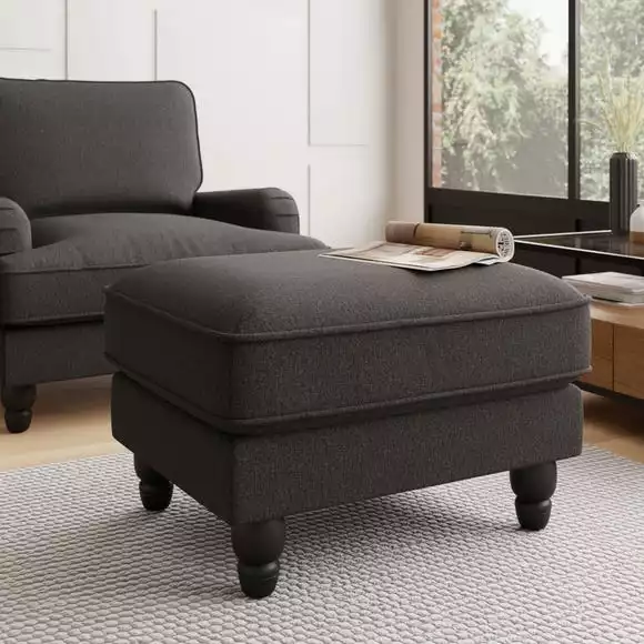 Dunelm Beatrice Luna Fabric Footstool