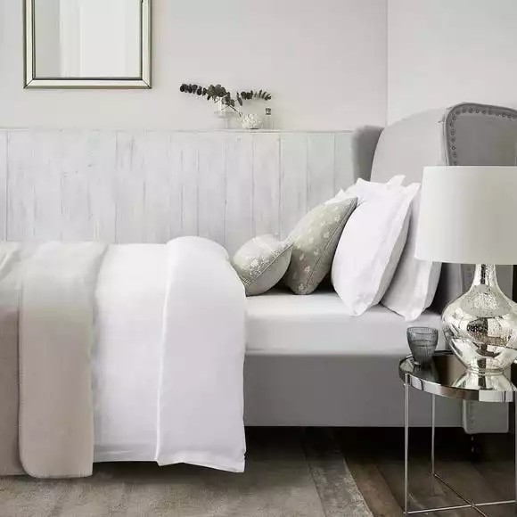 Dorma Purity Staunton Waffle Stripe White 100% Cotton Duvet Cover And Pillowcase Set - Image 3