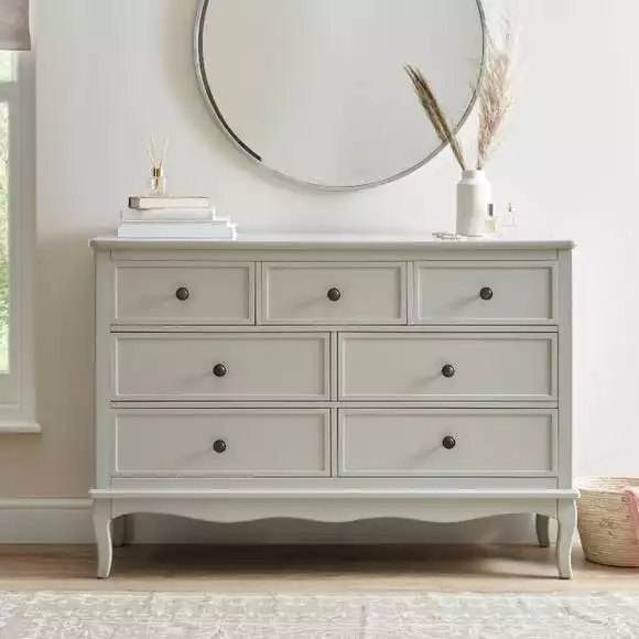 Dunelm Clara 7 Drawer Chest, Grey & Pine
