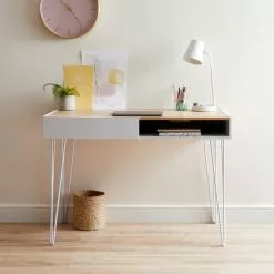 Dunelm Penelope Grey Hairpin Desk