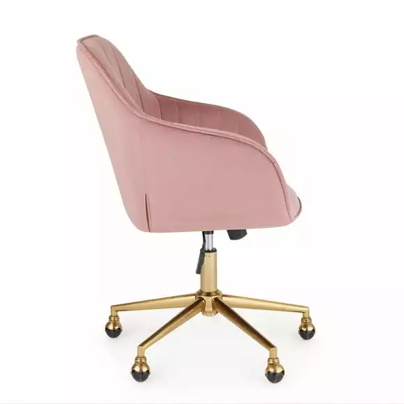 Dunelm Connie Pleated Velvet Office Chair - Image 3