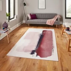 Think Rugs Michelle Collins Abstract Rose Crimson Rug