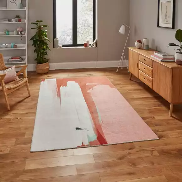 Think Rugs Michelle Collins Abstract Terracotta And Ivory Rug