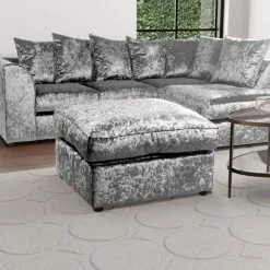 Dunelm Blake Crushed Velvet Footstool