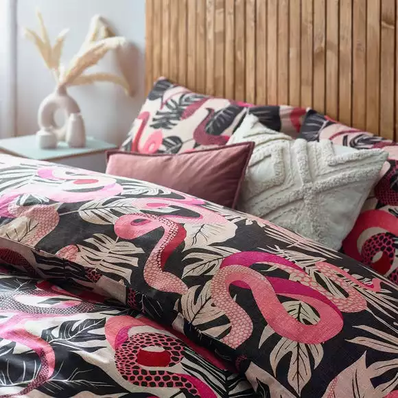Furn Furn. Serpentine Ruby Pink Duvet Cover And Pillowcase Set - Image 2