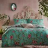Furn Furn. Vintage Chinoiserie Jade Floral Reversible Duvet Cover And Pillowcase Set