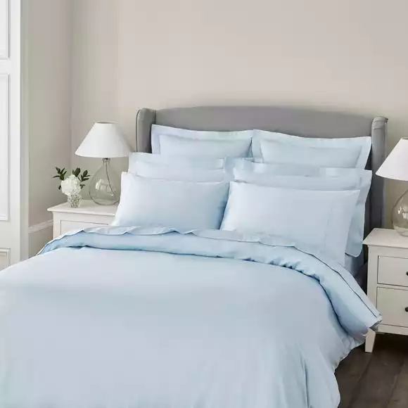 Dorma 300 Thread Count 100% Cotton Sateen Plain Blue Duvet Cover