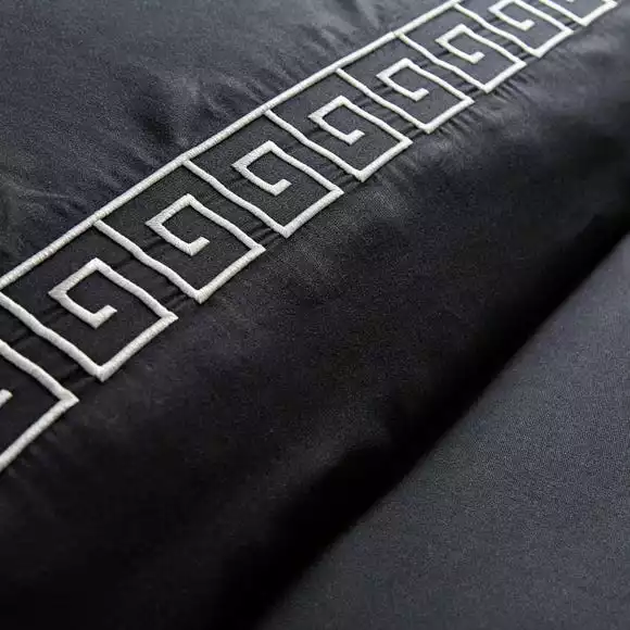 Hotel Greek Key Black Duvet Cover And Pillowcase Set - Image 3