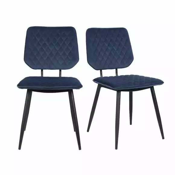 Dunelm Austin Velvet Set Of 2 Dining Chairs