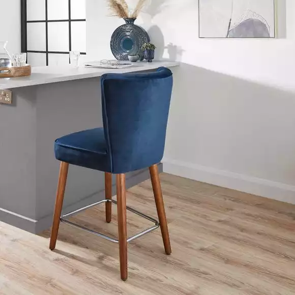 Dunelm Isla Velvet Bar Stool - Image 2