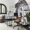 Dunelm Claudia Black Mirrored Corner Ladder Desk