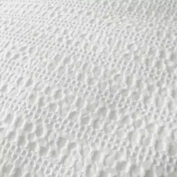 Dunelm Amberley Waffle White 100% Cotton Duvet Cover And Pillowcase Set - Image 4